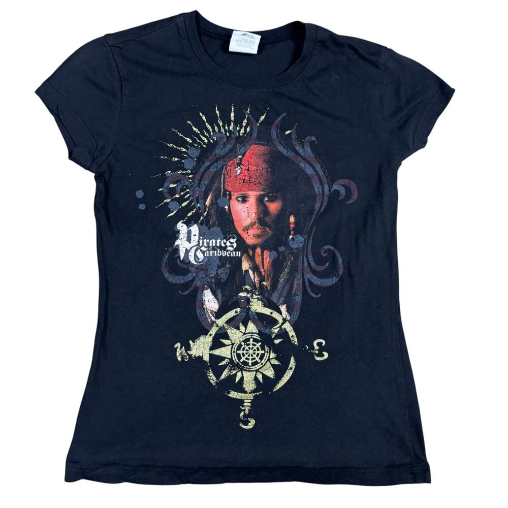 vintage y2k 2000s Disney Pirates of the Carribean womens Tshirt affliction style
